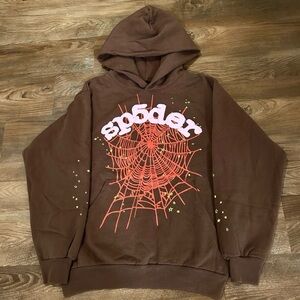 Spider Worldwide Web Brown Hoodie | Size Small